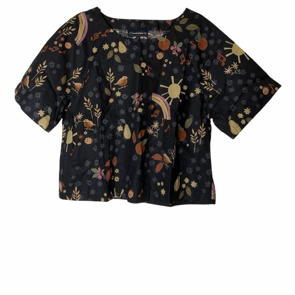 Princess Highway Autumn Picnic Top Cotton Linen Blend NEW